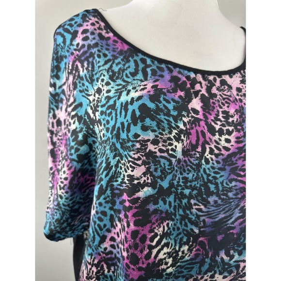 Torrid Animal Print Short Sleeved Top Multi Colored Plus Size 2 18/20 2X HW492 - Picture 6 of 16